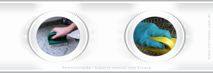 Demonstração do Suporte manual com Escova Demonstração do Suporte manual com Escova